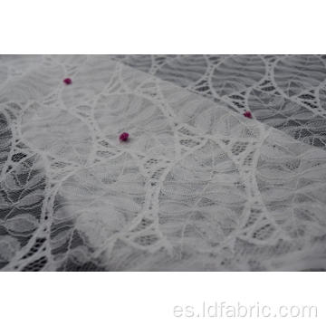 Tela de encaje de nylon con patrón de hojas de algodón